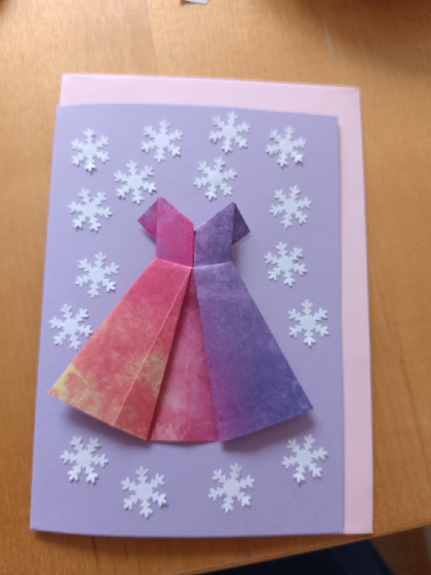 Origami - Handarbeit - Grußkarte - Klappkarte - Magnetkarte - Kunstkarte - Schneeflocken