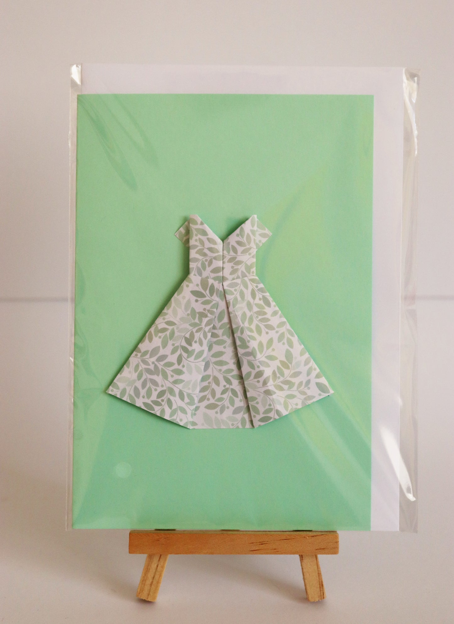 Klappkarte Origami Kleid - Magnetkarte -Geburtstag & Anlässe