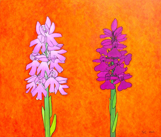 Rahmenbild 2 - Naturschutz-Kunstprojekt - Orchideen - Hybride (85 x 100 cm)