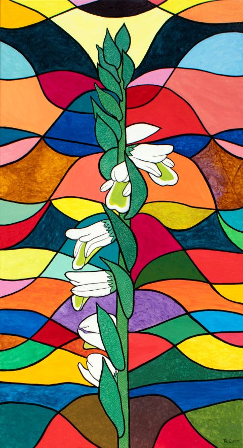 Kunst aus Wien - Spiranthes spiralis 1 - Herbst-Drehähre - Herbst-Drehwurz (110 x 60,5)