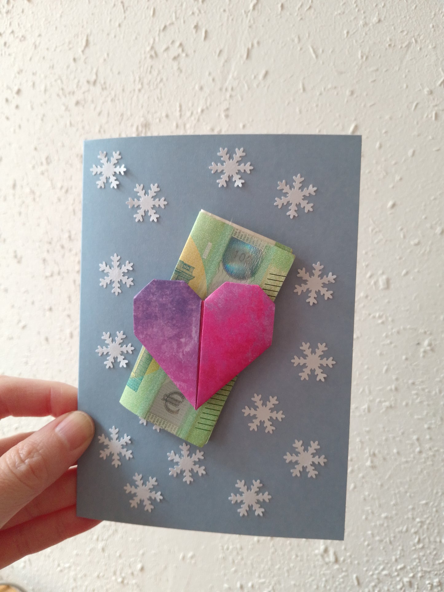 Klappkarte - Geldgeschenk, Winter - Weihnachten - Handarbeit - Herz