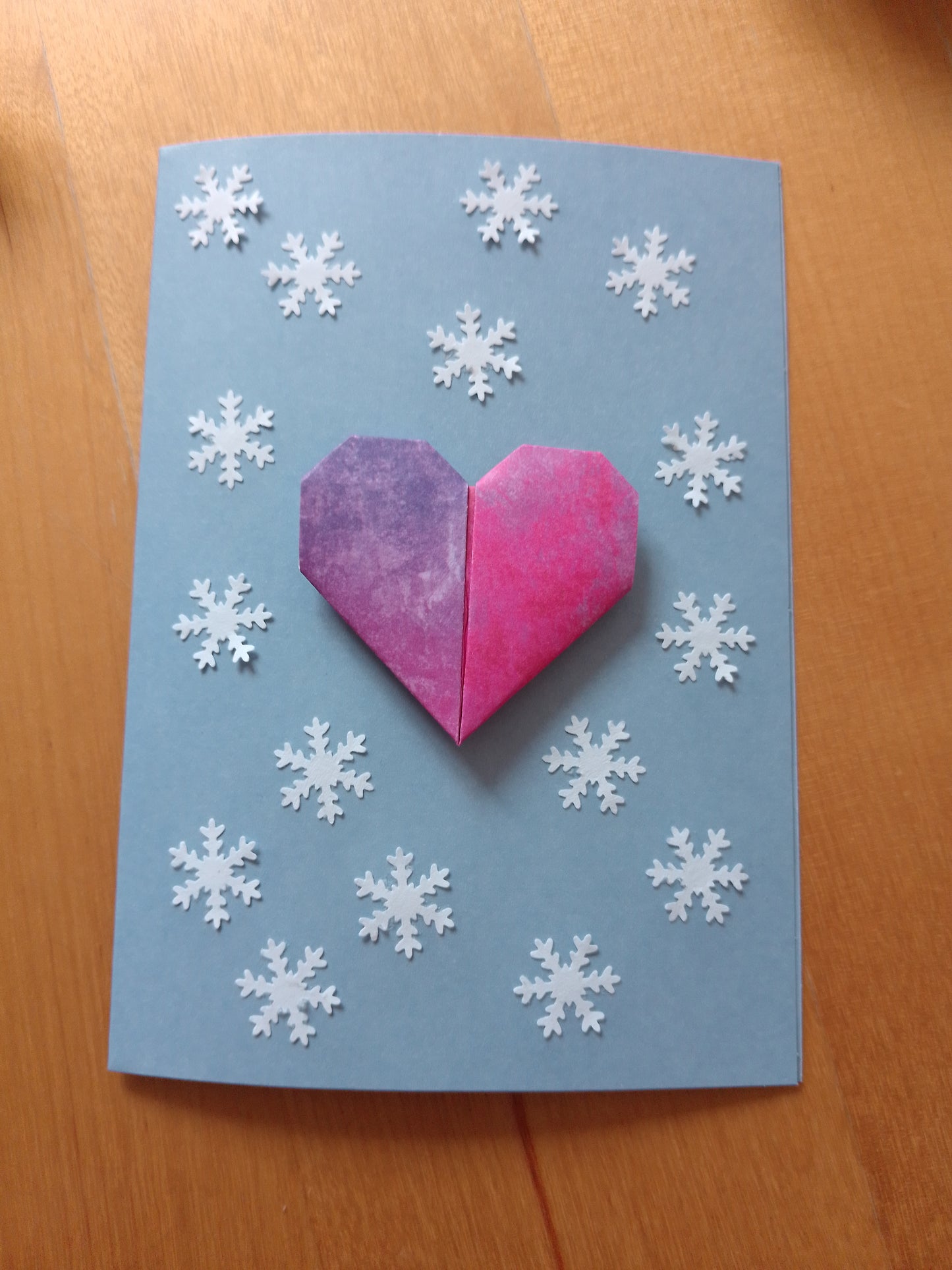 Klappkarte - Geldgeschenk, Winter - Weihnachten - Handarbeit - Herz