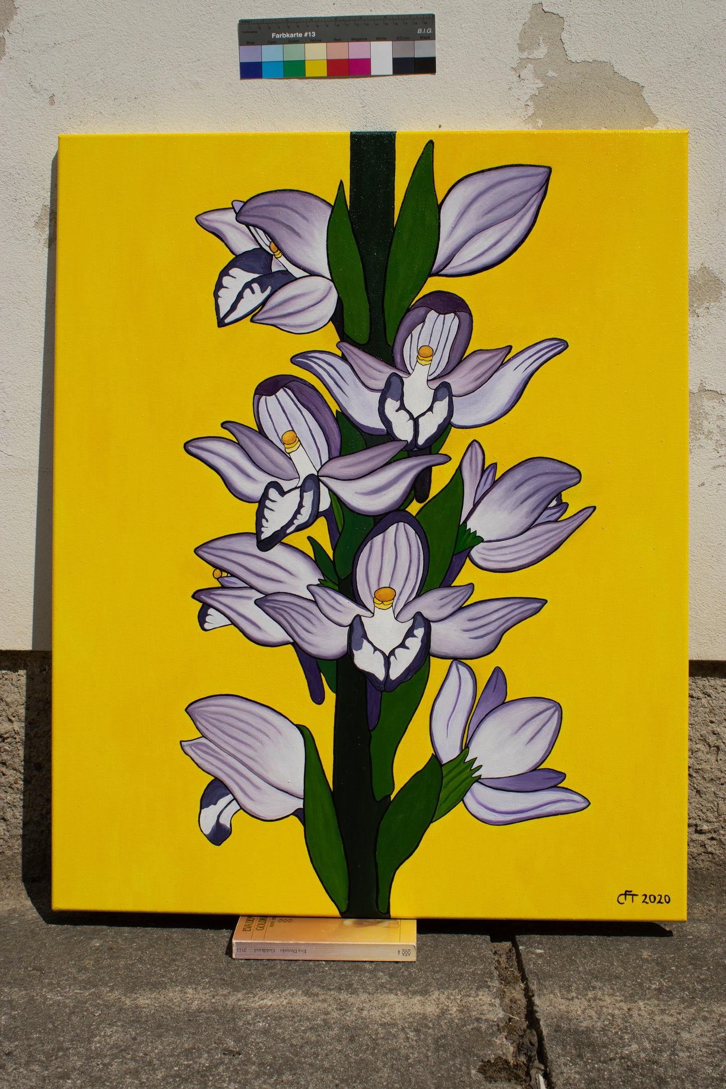 Orchideen Gemälde - Österreich - Limodorum abortivum - Violetter Dingel (80 x 65 cm)