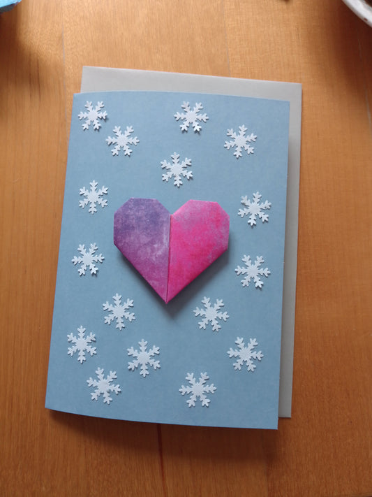 Klappkarte - Geldgeschenk, Winter - Weihnachten - Handarbeit - Herz