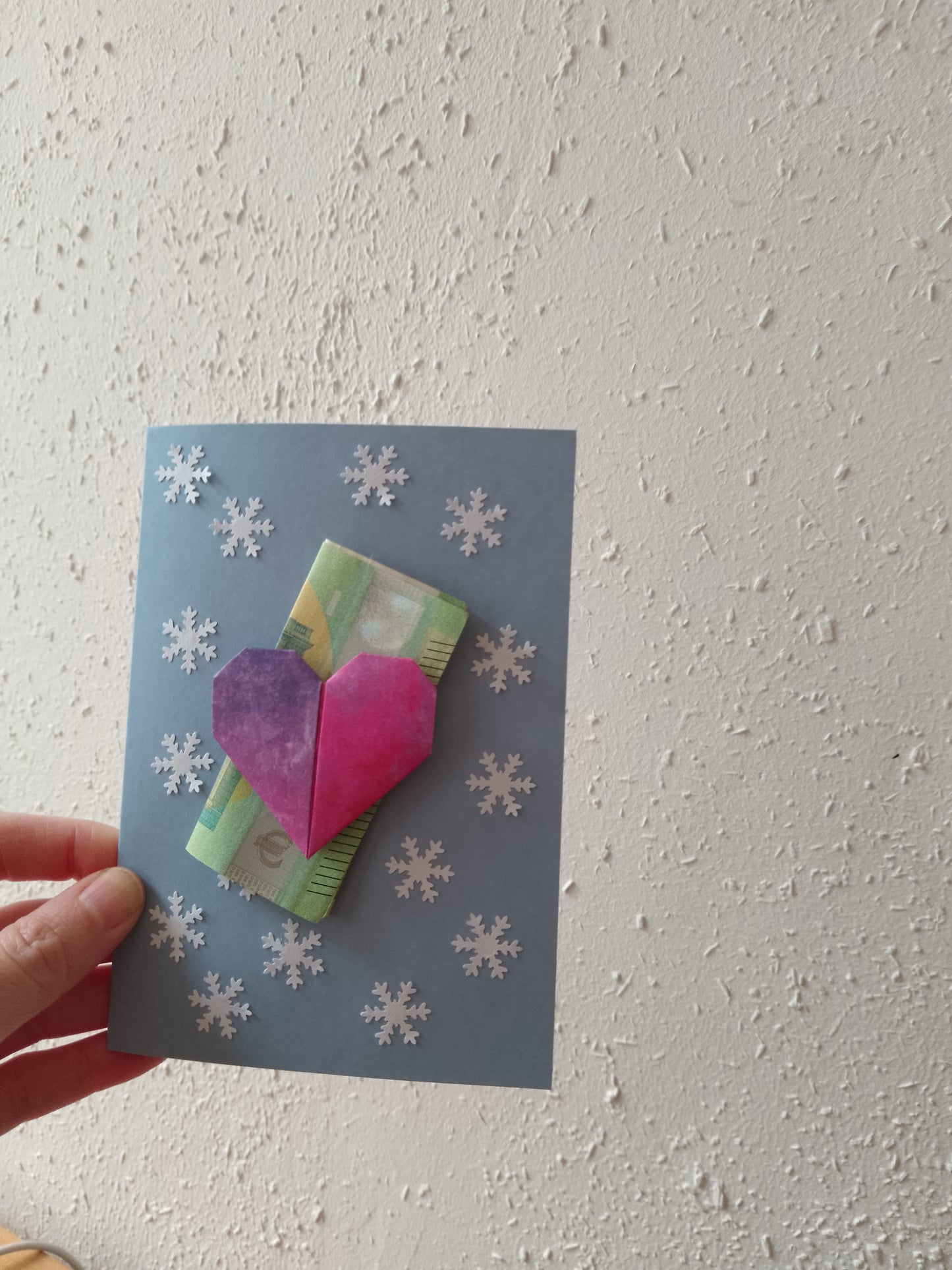 Klappkarte - Geldgeschenk, Winter - Weihnachten - Handarbeit - Herz