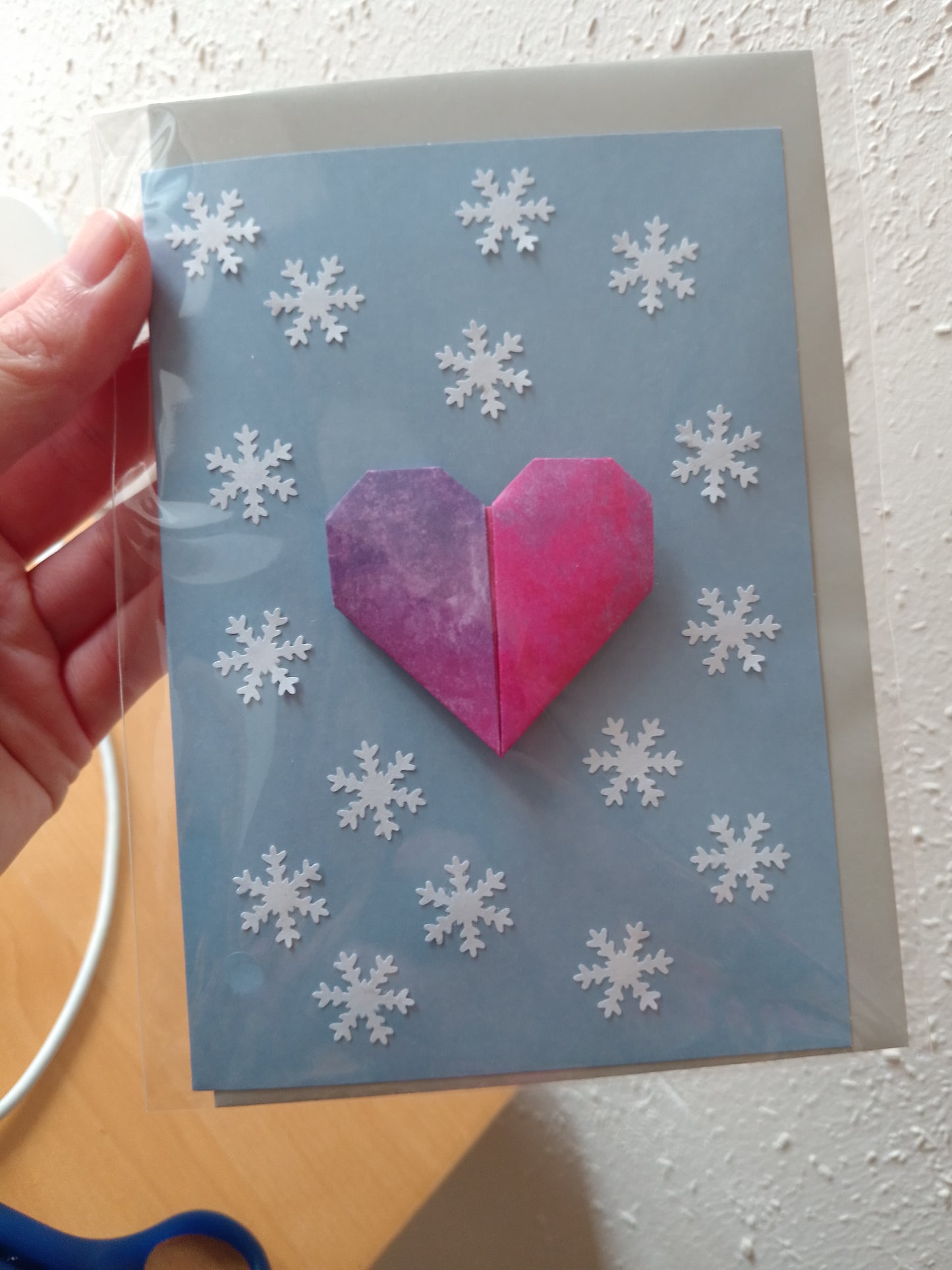 Klappkarte - Geldgeschenk, Winter - Weihnachten - Handarbeit - Herz