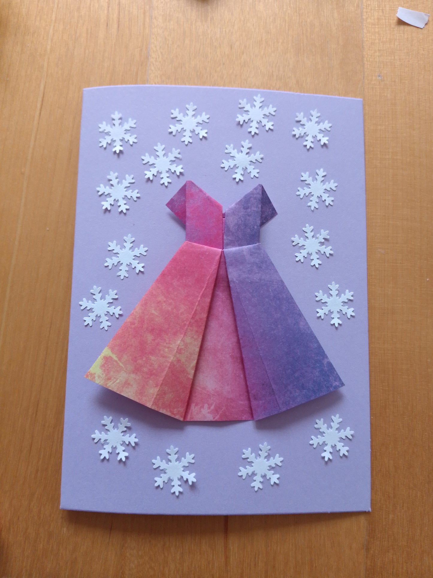 Origami - Handarbeit - Grußkarte - Klappkarte - Magnetkarte - Kunstkarte - Schneeflocken