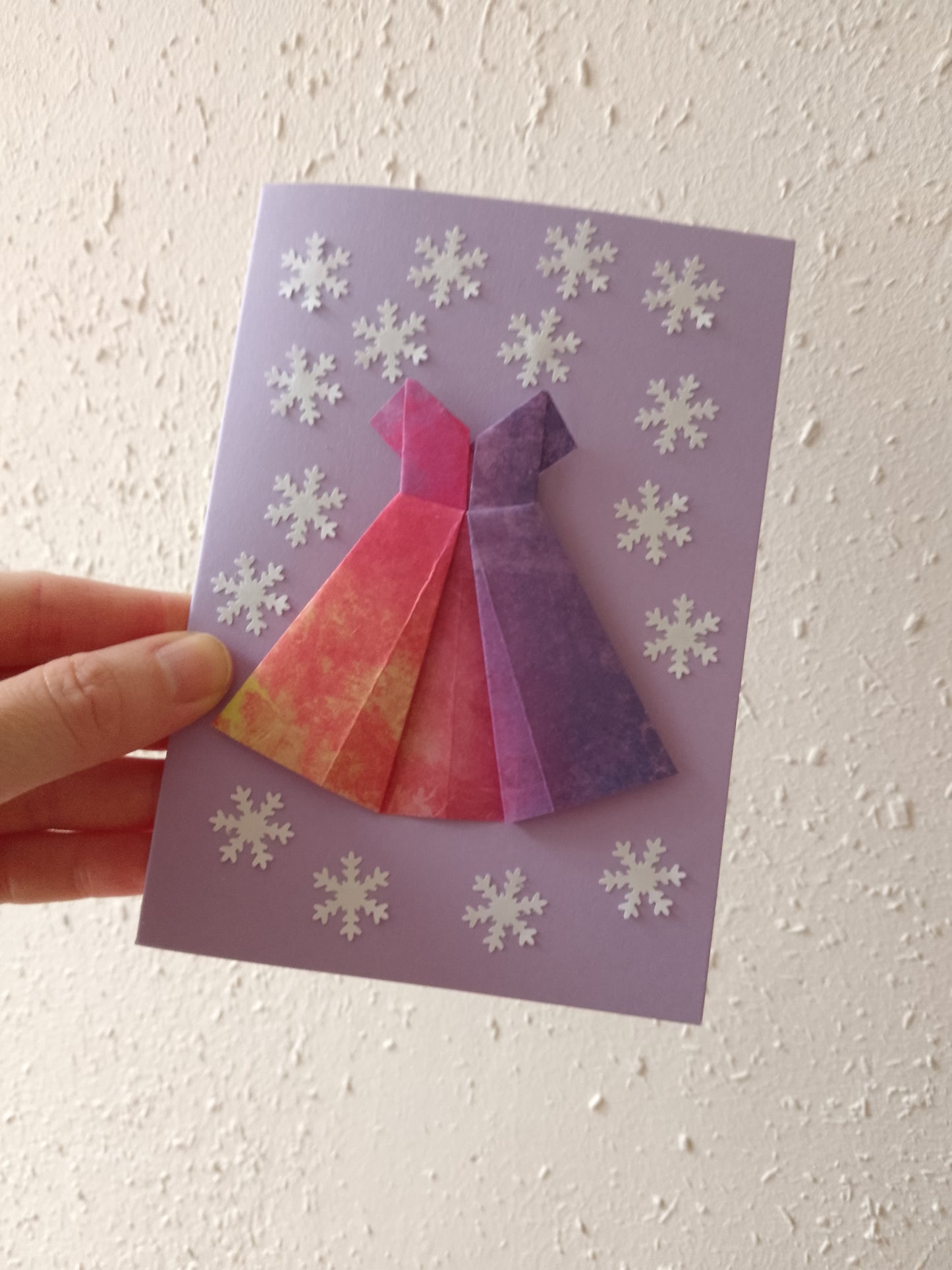 Origami - Handarbeit - Grußkarte - Klappkarte - Magnetkarte - Kunstkarte - Schneeflocken