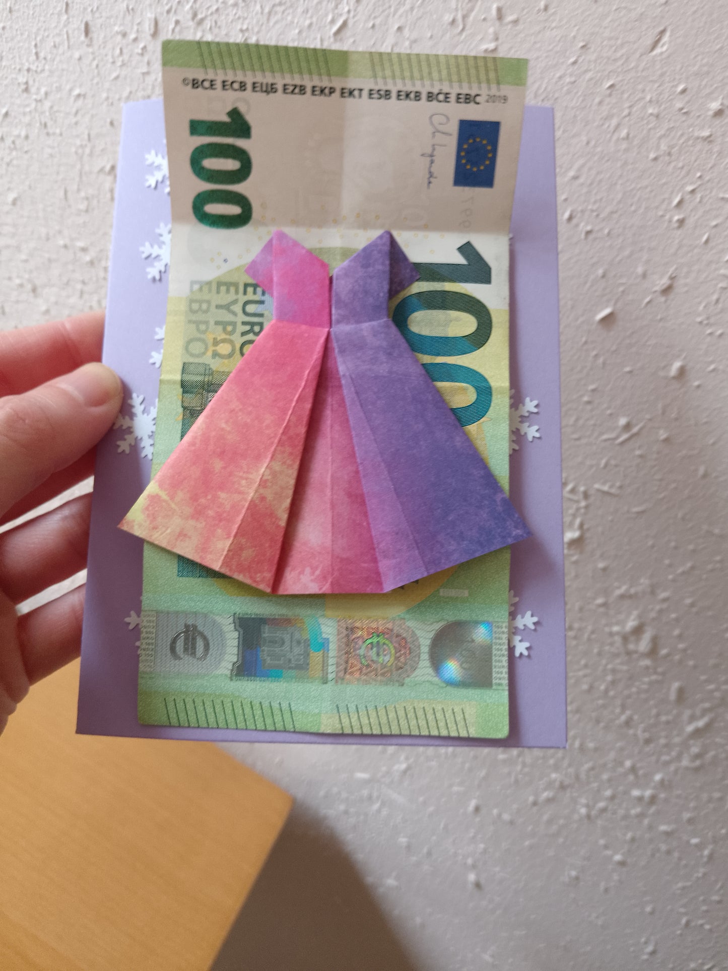Origami - Handarbeit - Grußkarte - Klappkarte - Magnetkarte - Kunstkarte - Schneeflocken