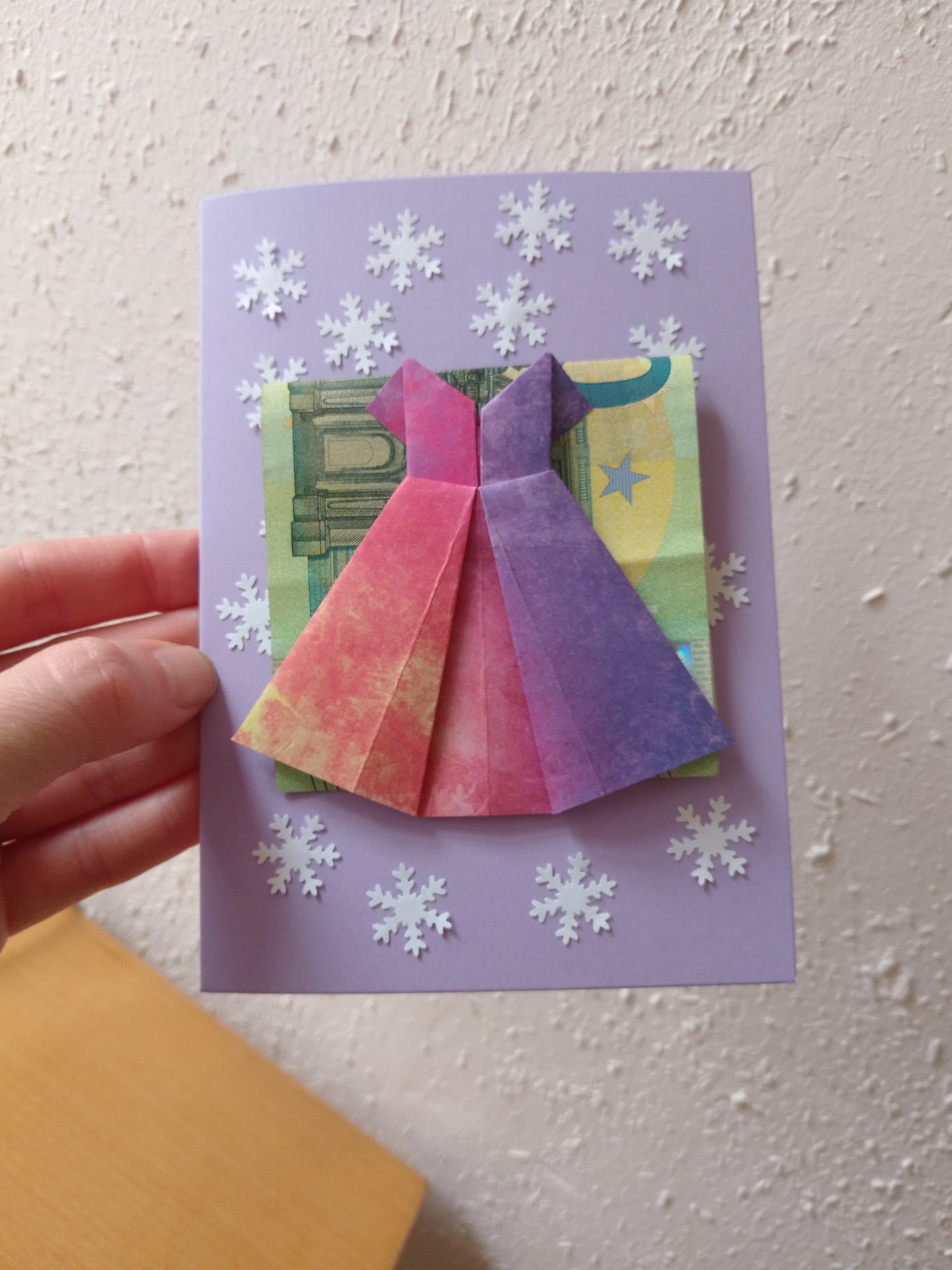 Origami - Handarbeit - Grußkarte - Klappkarte - Magnetkarte - Kunstkarte - Schneeflocken