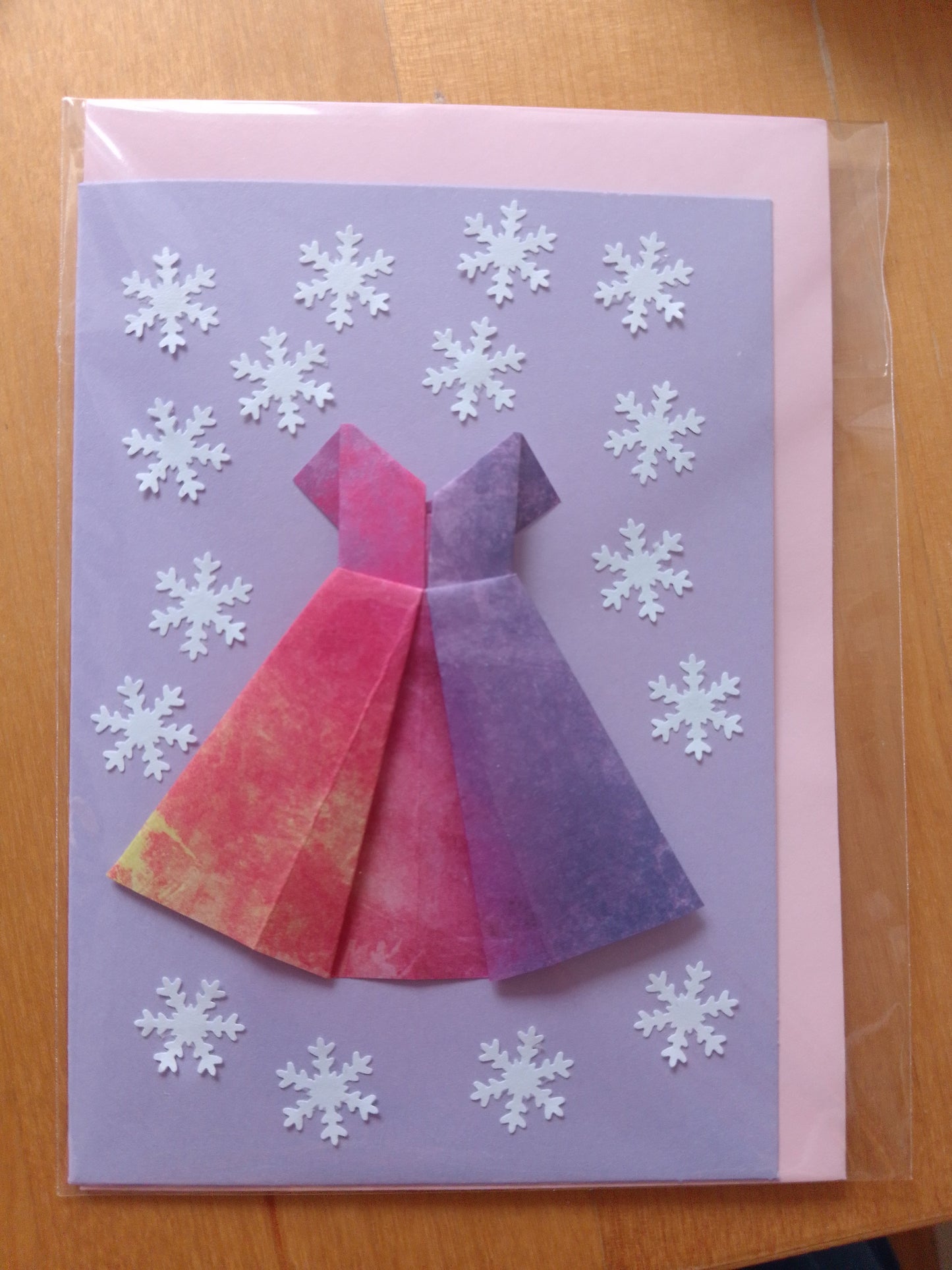 Origami - Handarbeit - Grußkarte - Klappkarte - Magnetkarte - Kunstkarte - Schneeflocken