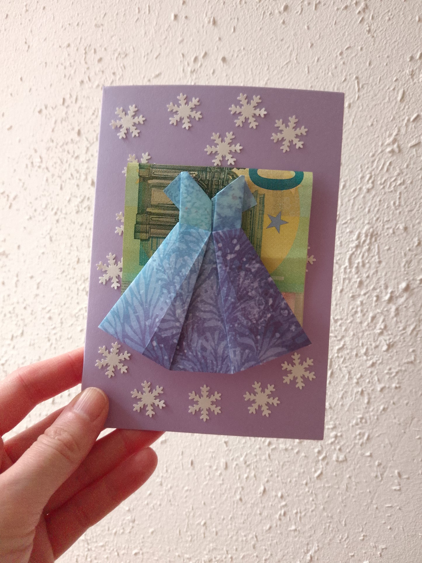 Kunst - Origami - Klappkarte mit Umschlag - Handarbeit