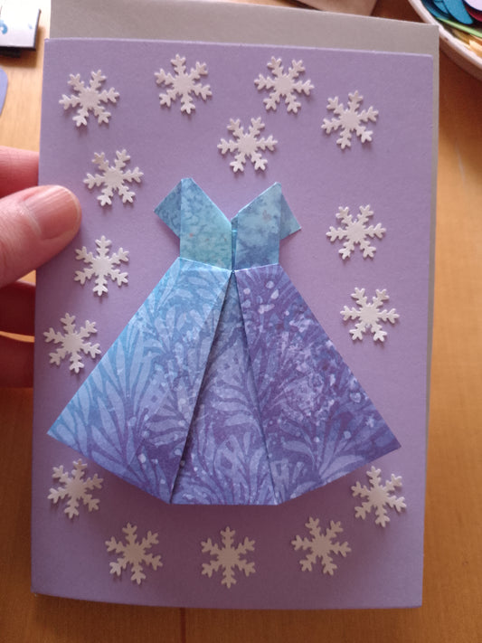 Kunst - Origami - Klappkarte mit Umschlag - Handarbeit