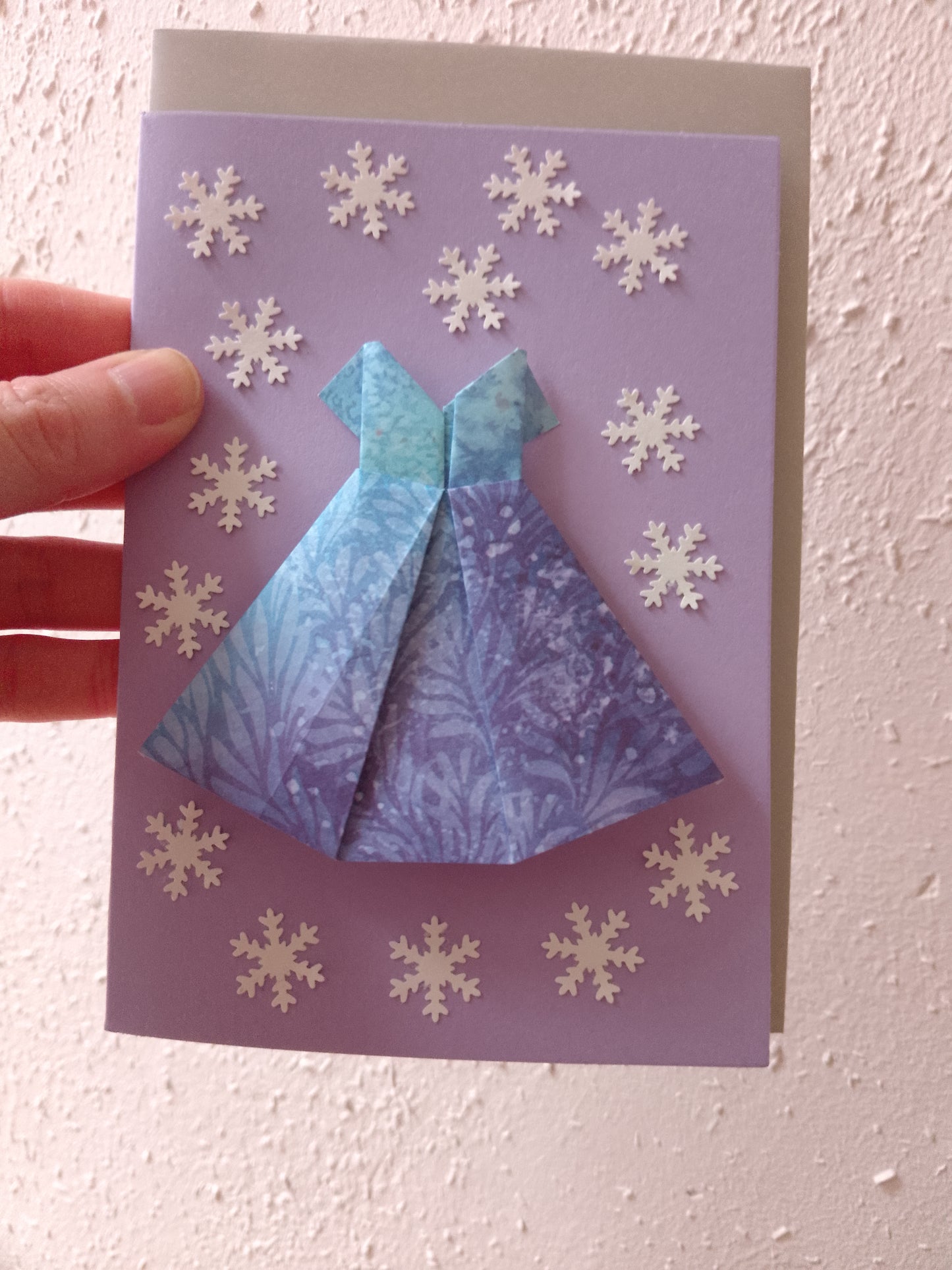 Kunst - Origami - Klappkarte mit Umschlag - Handarbeit