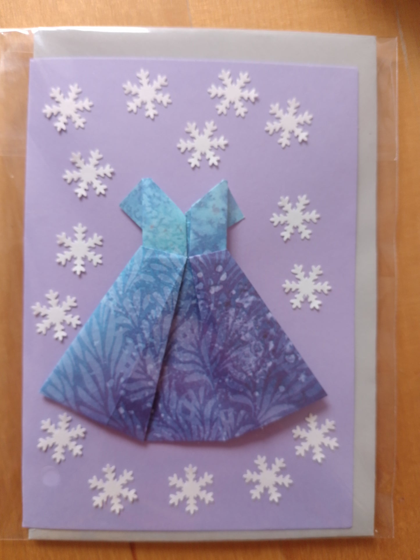 Kunst - Origami - Klappkarte mit Umschlag - Handarbeit