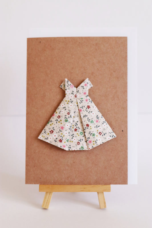Origami Kleid - Magnetkarte - Grußkarte