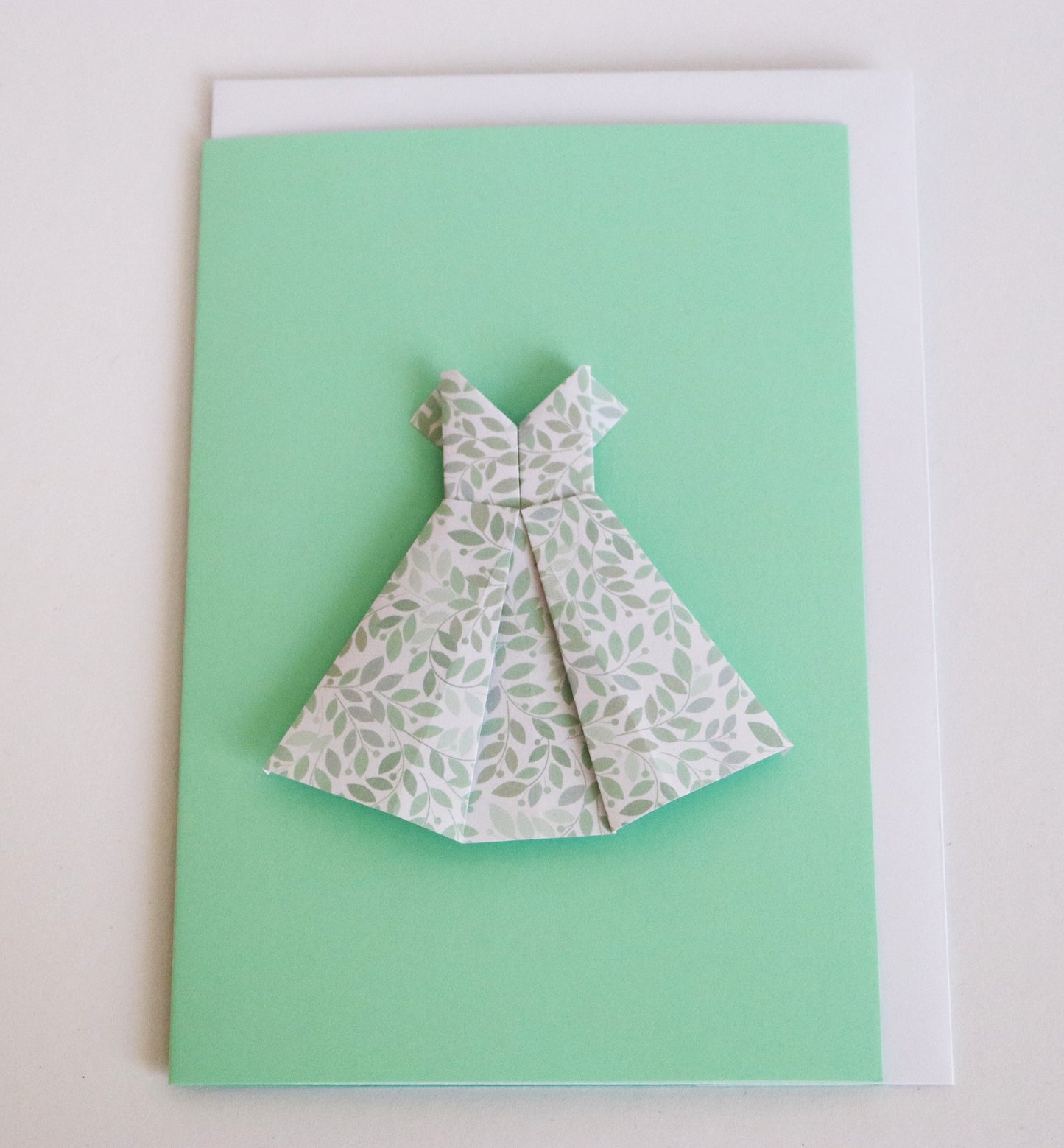 Klappkarte Origami Kleid - Magnetkarte -Geburtstag & Anlässe