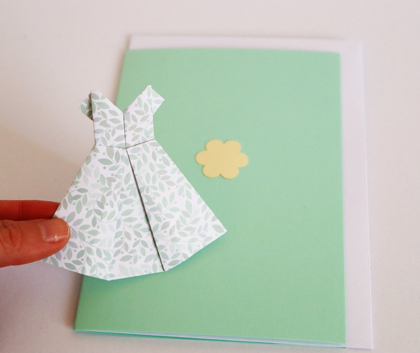 Klappkarte Origami Kleid - Magnetkarte -Geburtstag & Anlässe
