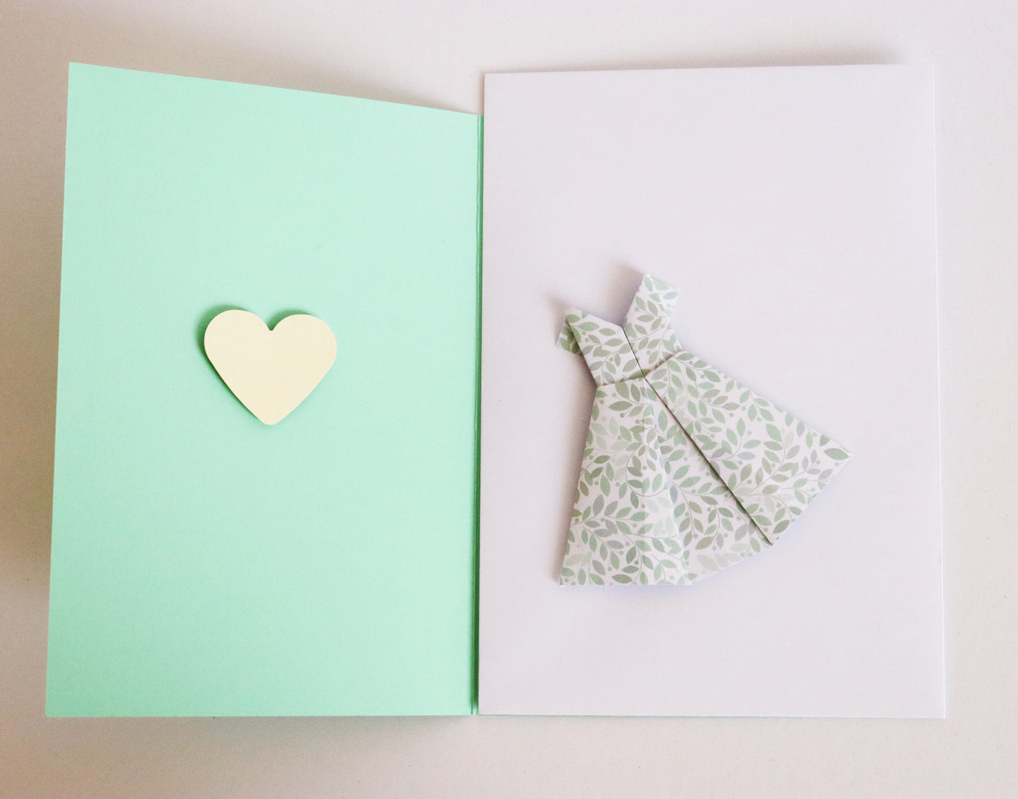 Klappkarte Origami Kleid - Magnetkarte -Geburtstag & Anlässe