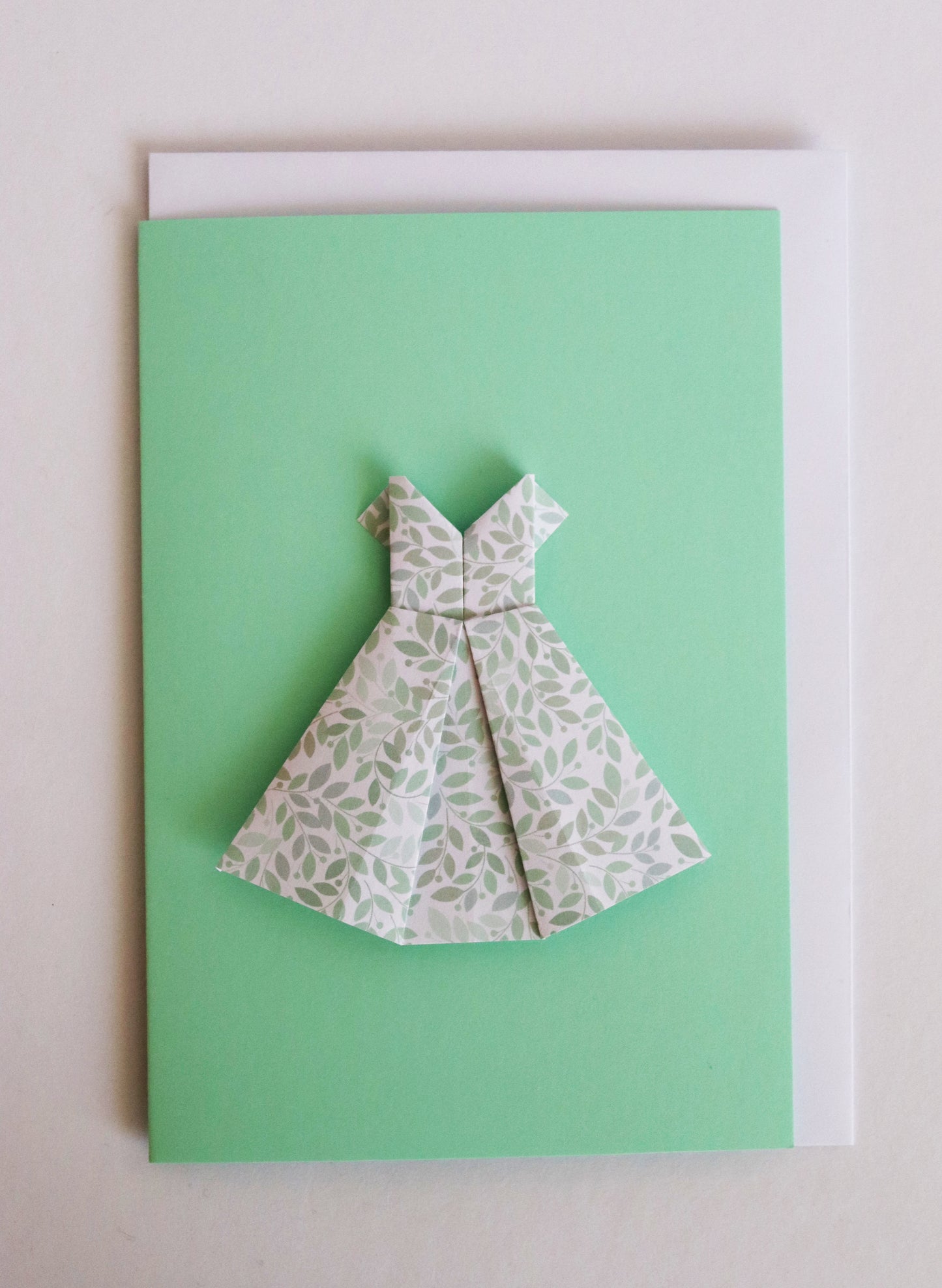 Klappkarte Origami Kleid - Magnetkarte -Geburtstag & Anlässe