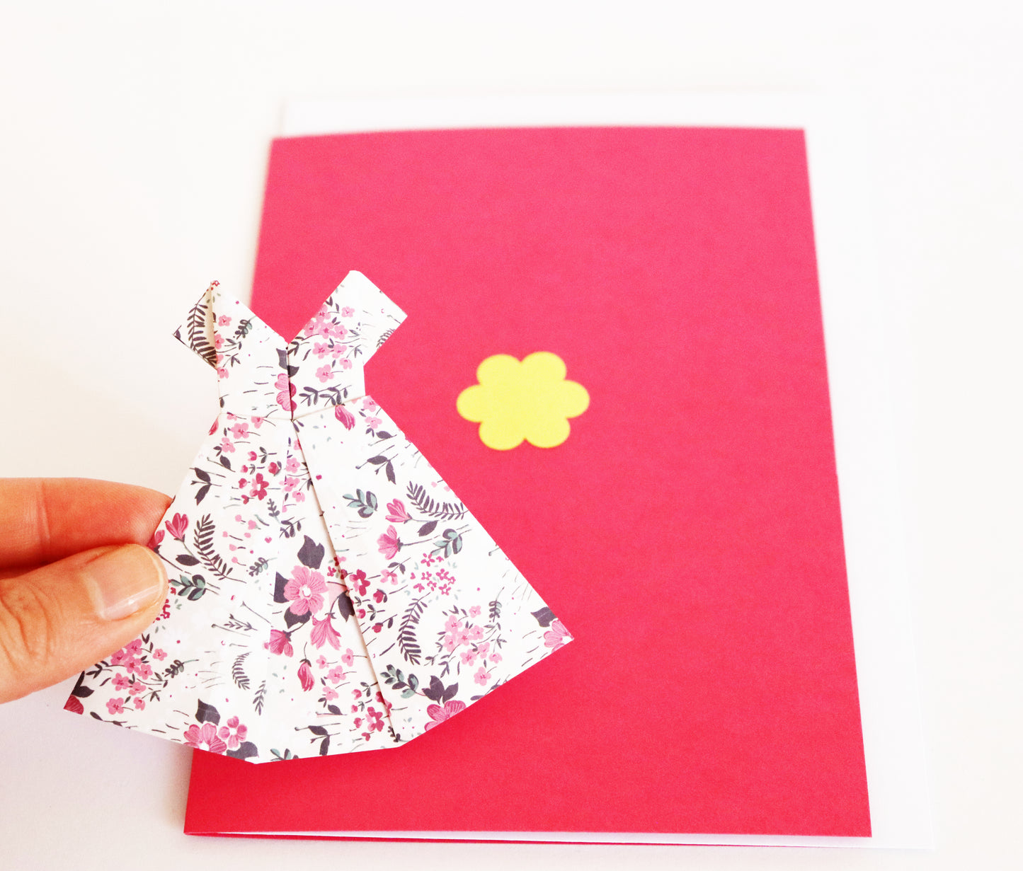 Geburtstagskarte Origami Kleid - handmade Wien