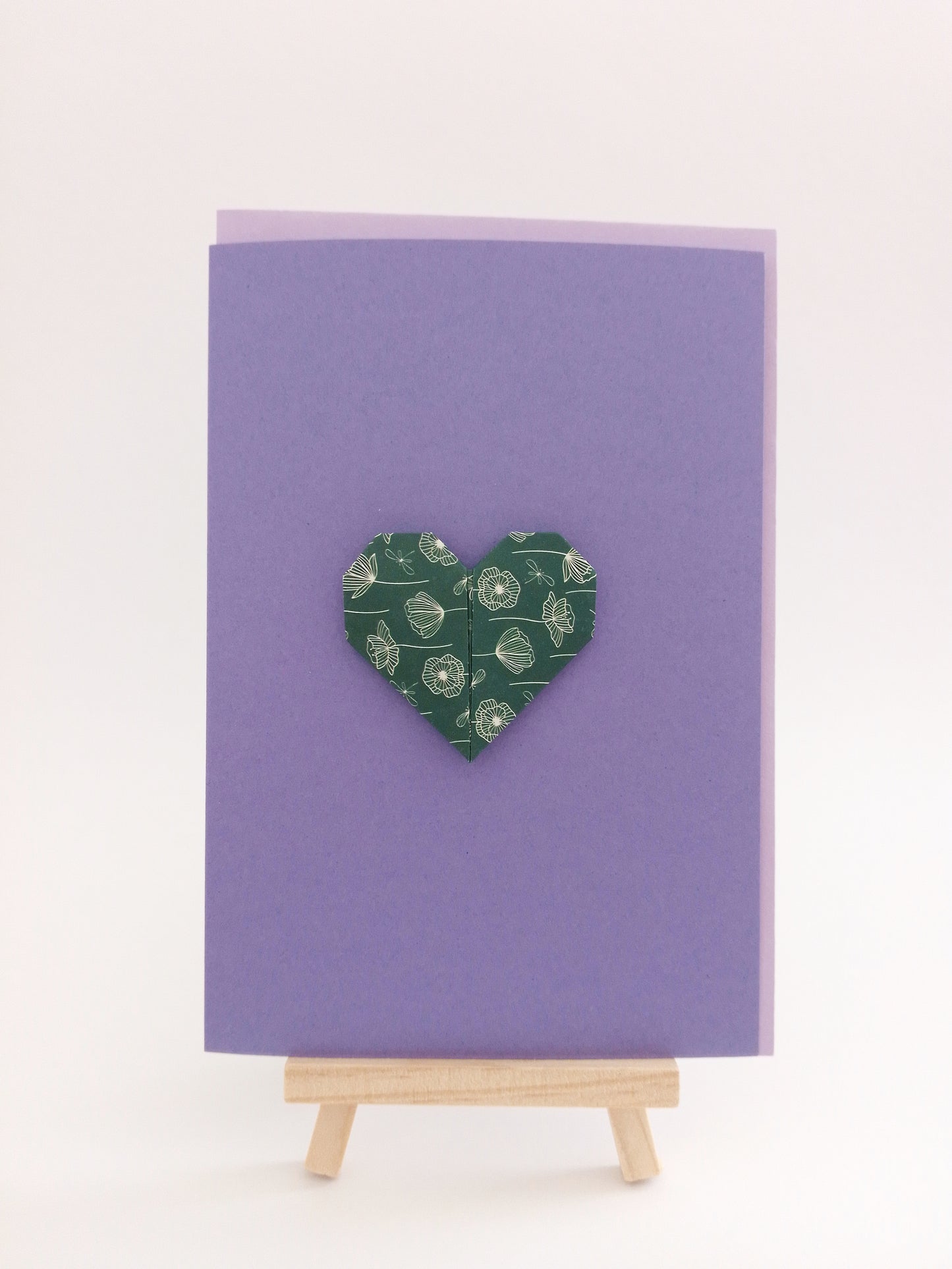 Origami Herzmagnet - 3 x Grußkarten - Billett mit Briefumschlag